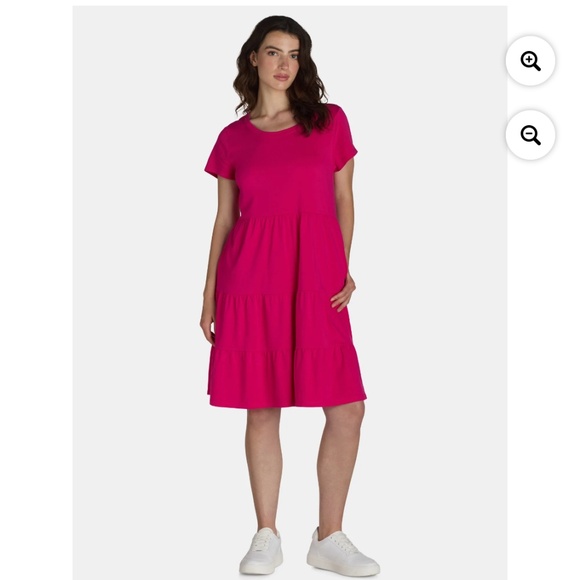 Time and Tru Dresses & Skirts - Time and Tru Women’s Smokin Hot Pink Tiered Dress Size XXXL NEW